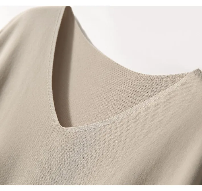 V-ausschnitt T-shirt Frauen Batwing Hülse Top Sommer 2025, Kurzarm T-stücke Feste Beiläufige Kleidung T Shirt Damen Gestrickte T Shirt femme – Detail 8