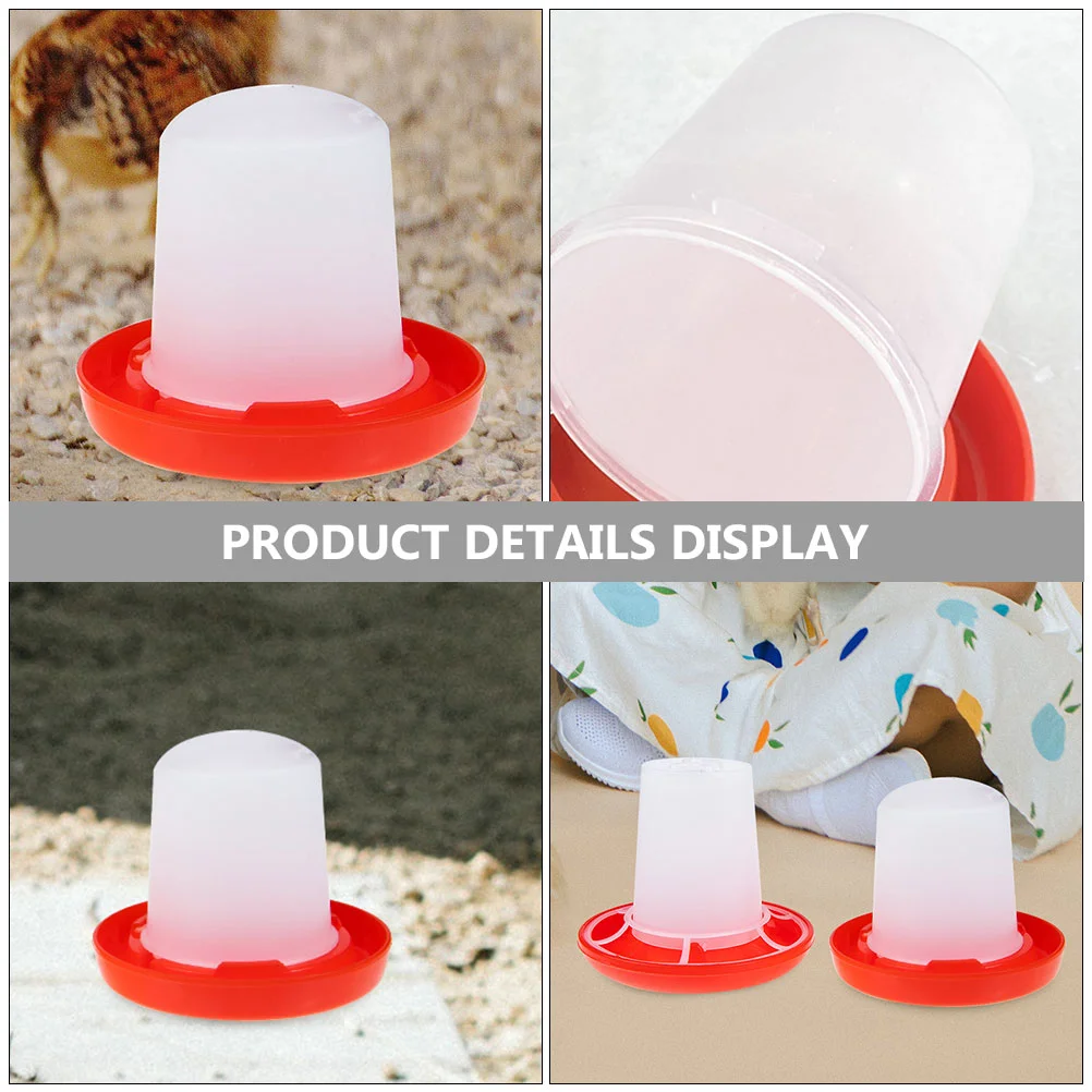 Chicken Drinking Bucket Waterer Accessories Coop Feeder for Poultry Plastic Supplies