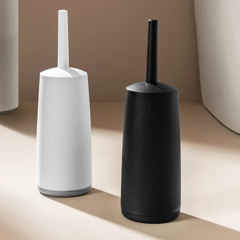 

Minimalist Solid Color Toilet Brush with Holder Silicone Bristle Toilet Brush Anti-Drip Home Cleaning Tools Bathroom Accessories