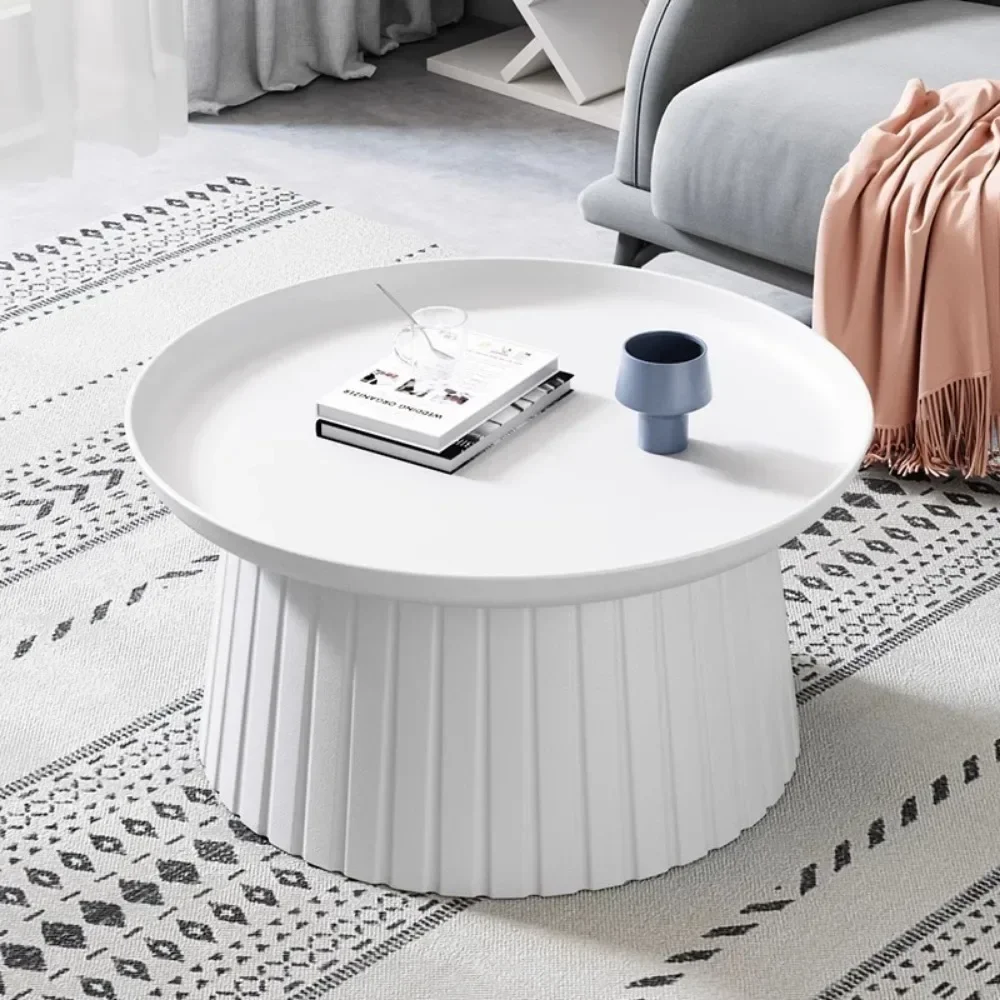 

Tray Round Coffee Tables Simple Nordic White Space Saving Mini Coffee Tables Balcony Corner Muebles De La Sala Home Furniture