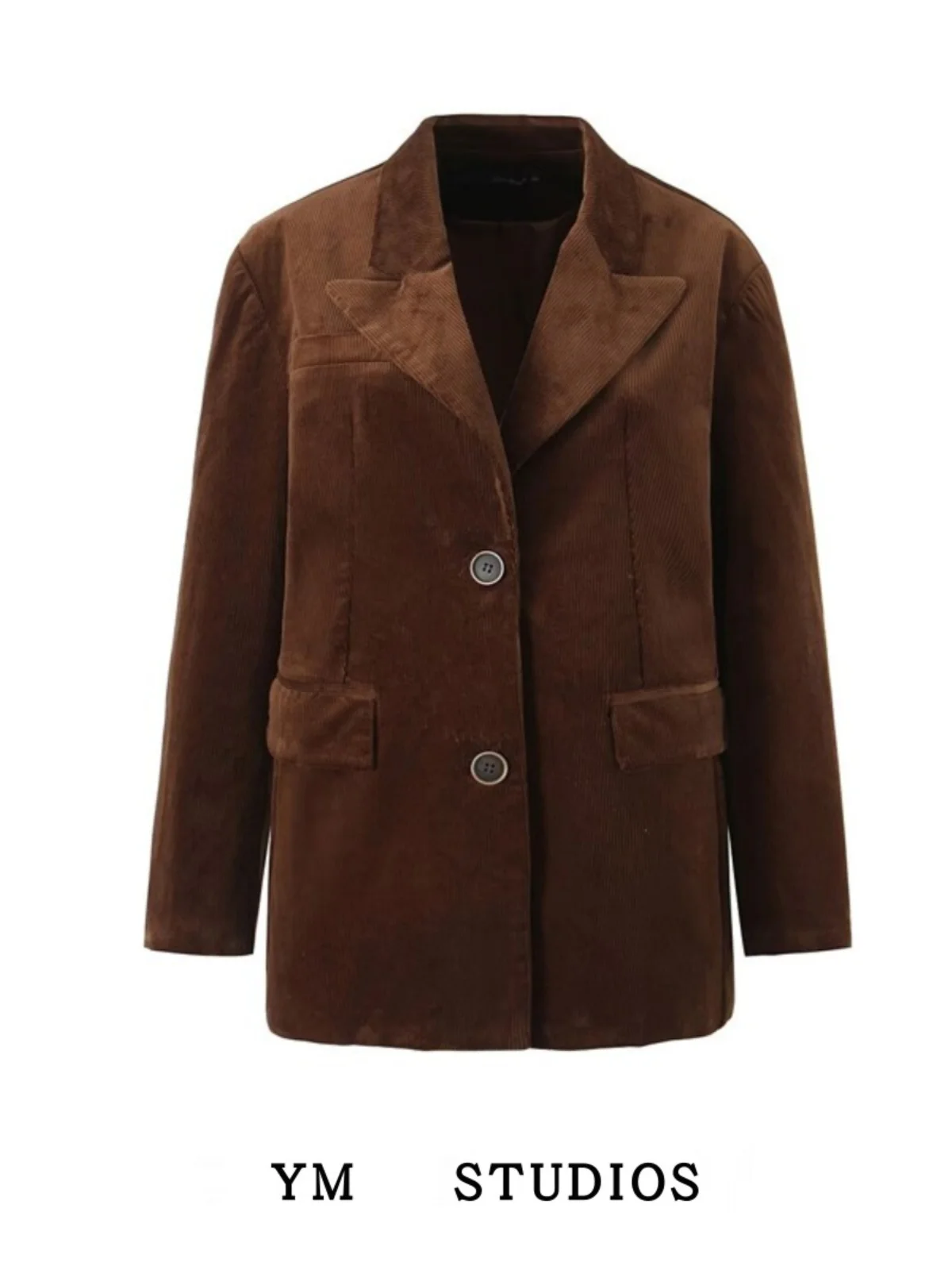 

Вельветовый кофейного цвета, тяжелый рабочий женский костюм, повседневная свободная верхняя одежда Jaet Street Sle Long Sve, застежка на одной пуговице