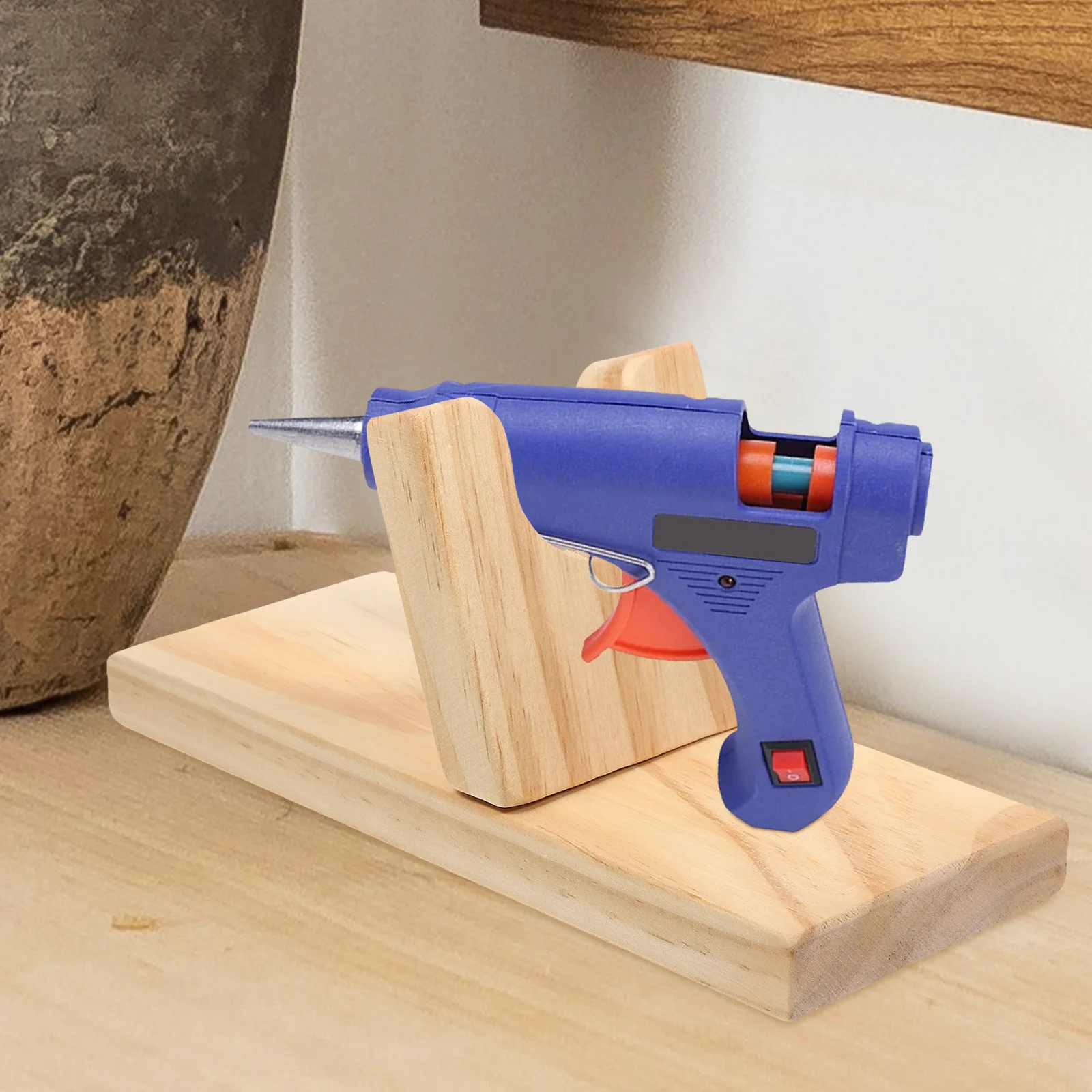 

Wood Rack for Heating Hot Glue Machine Strong Support Long-Term Use Space-Saving Mounting Bracket Tool Accessory