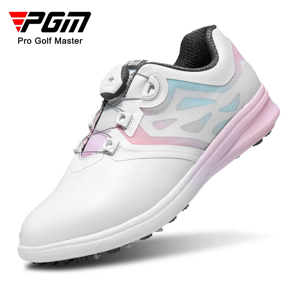 

PGM Women Golf Shoes Waterproof Anti-skid Women's Light Weight Soft Breathable Sneakers Ladies Knob Strap Sports Shoes XZ249