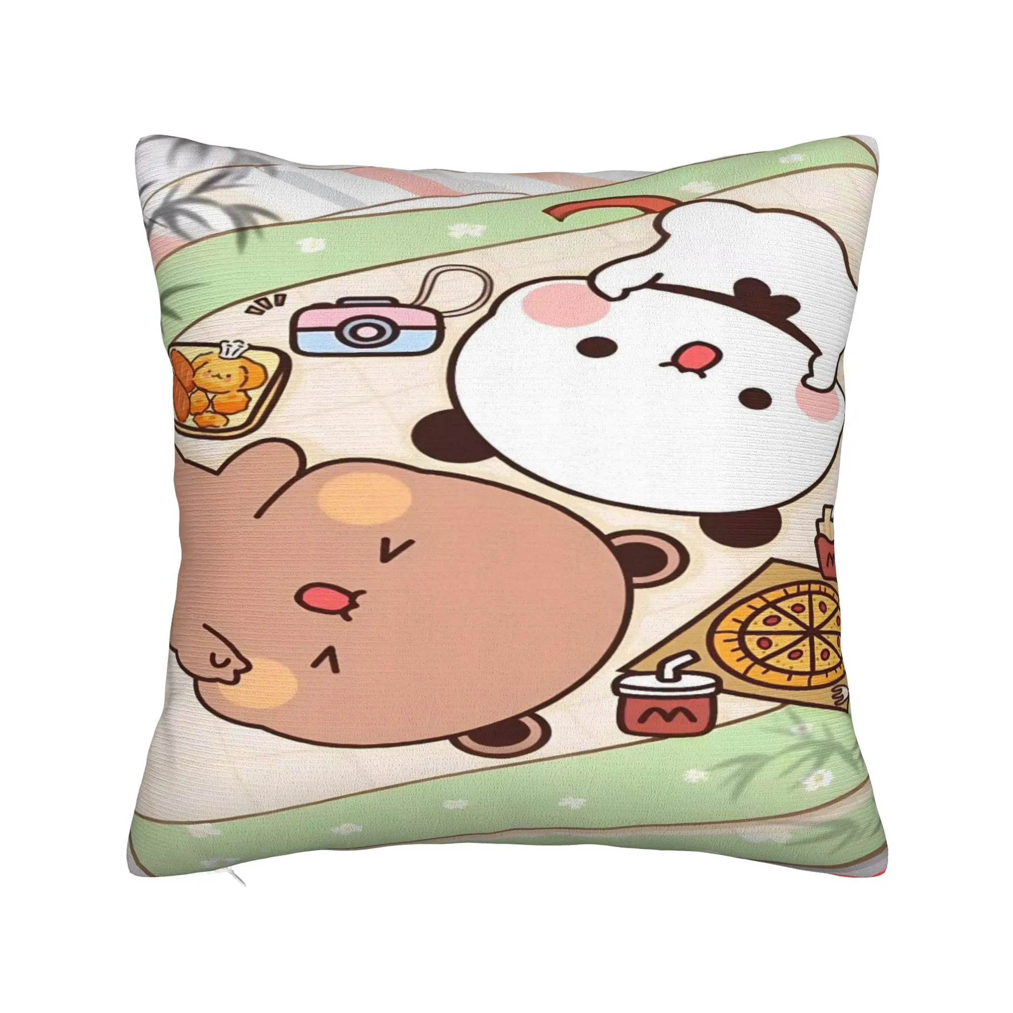 Pillow Case Bear And Panda Bubu Dudu Soft Pillow Cover  Vintage Cushion Cover Graphic Pillowcases For Chair Sofa Home Decoration