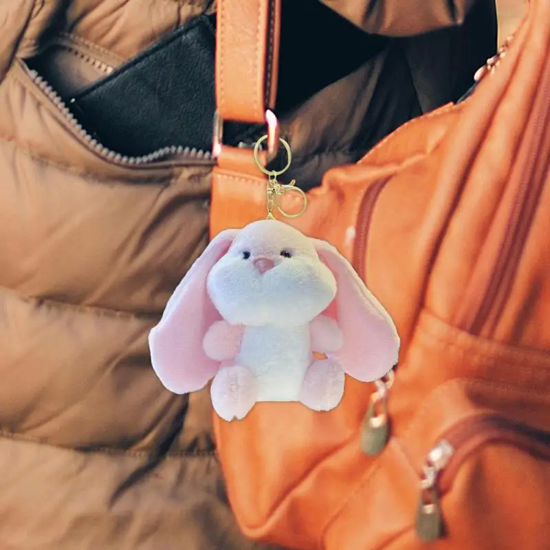 Bunny Keychain Plush Animal Key Chain Plush Bunny Keyring Soft Cute Rabbit Keychain Backpack Decoration For Car Handbag