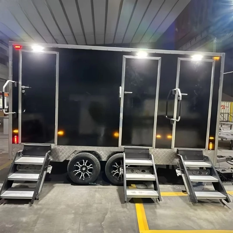 

Customized Mobile Portable Toilet On Wheels With Clean And Waste Tank For Outdoor Construction And Event Use