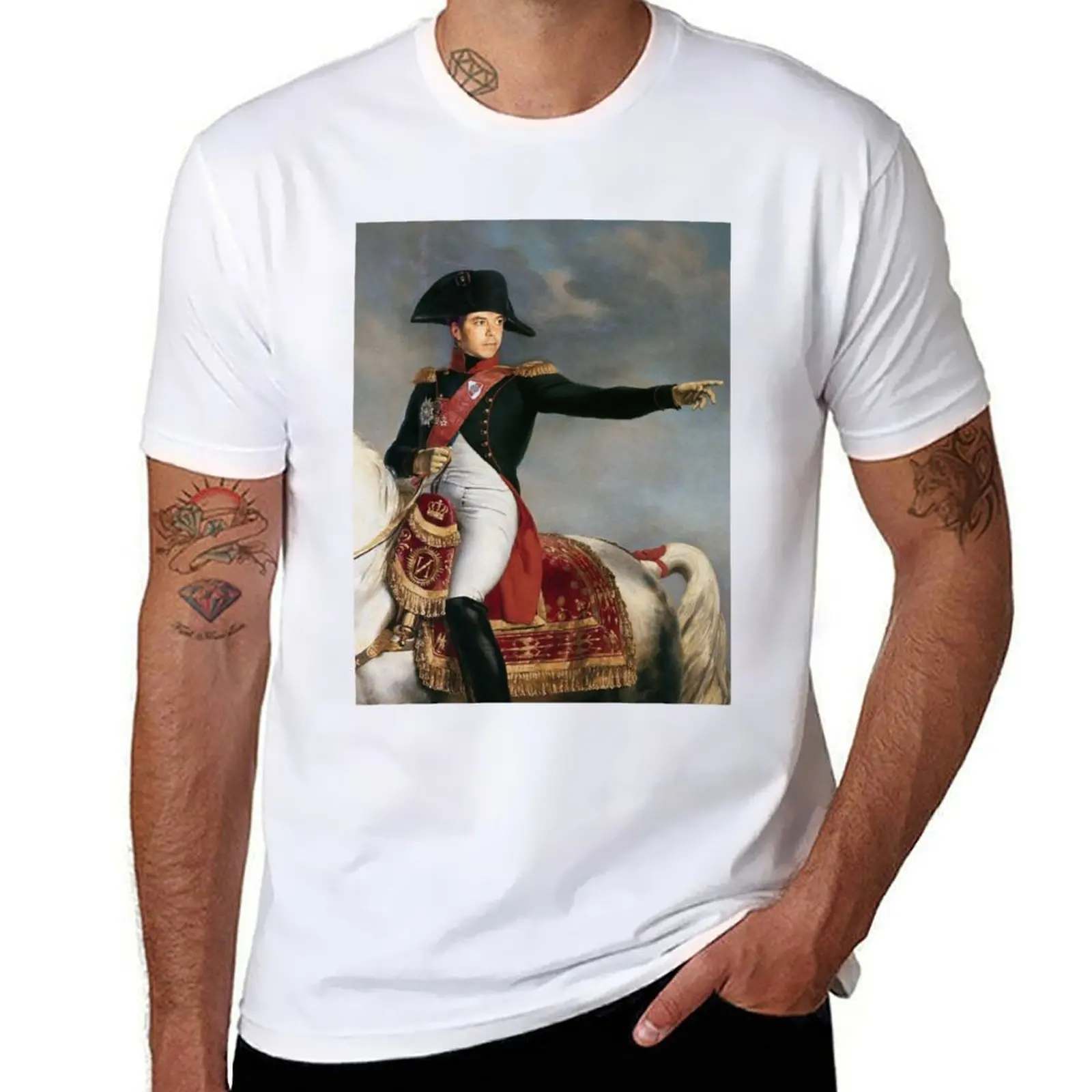 Camiseta Gallardo Plate Napoleón - Idol River, Camiseta Básica de Trabajo de Manga Corta