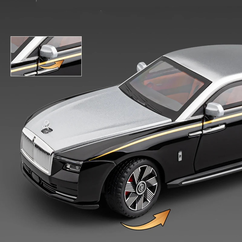 1:24 Rolls Royce Spectre Alloy Luxy Car Model Diecast Metal New Energy Car Vehicles Model Sound and Light Boys Toy For Kids Gift