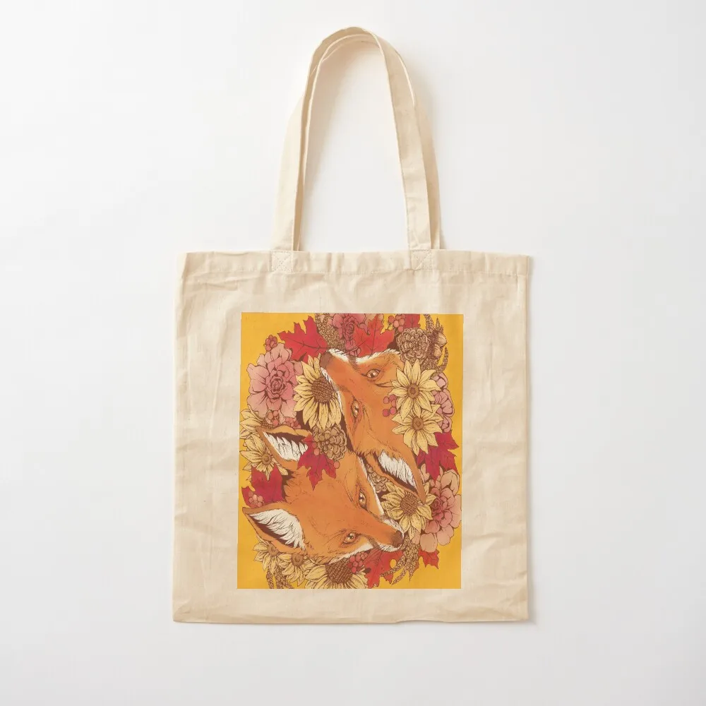 Autumn Fox Bloom Tote Bag reusable shopping bags Women's bag the tote bag