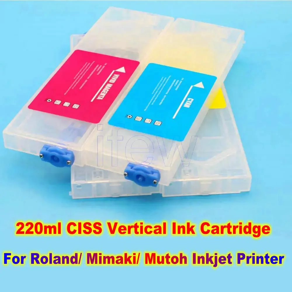 

220ml CISS Printer Ink Cartridge Kit For ROLAND RA RE640 Eco-solvent Printer Continous Ink Supply System Vertical Ink Cartridges