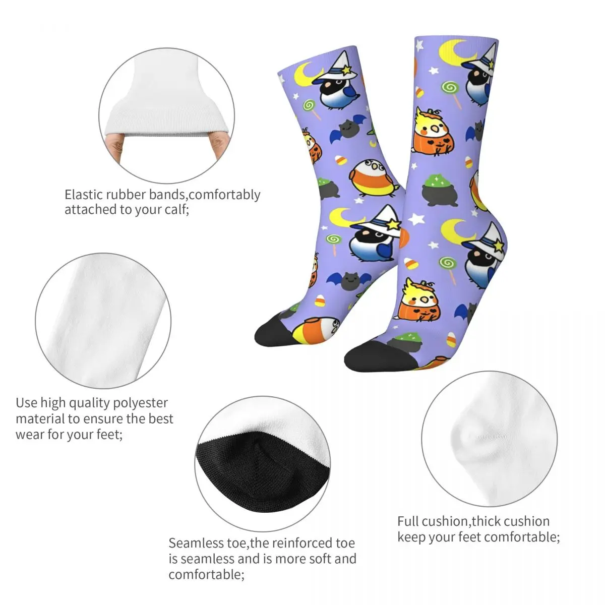 Autumn Winter Fashion Unisex Chubby Bird Halloween Adventures Socks Cute Ghost Sweat Absorbing Football Socks