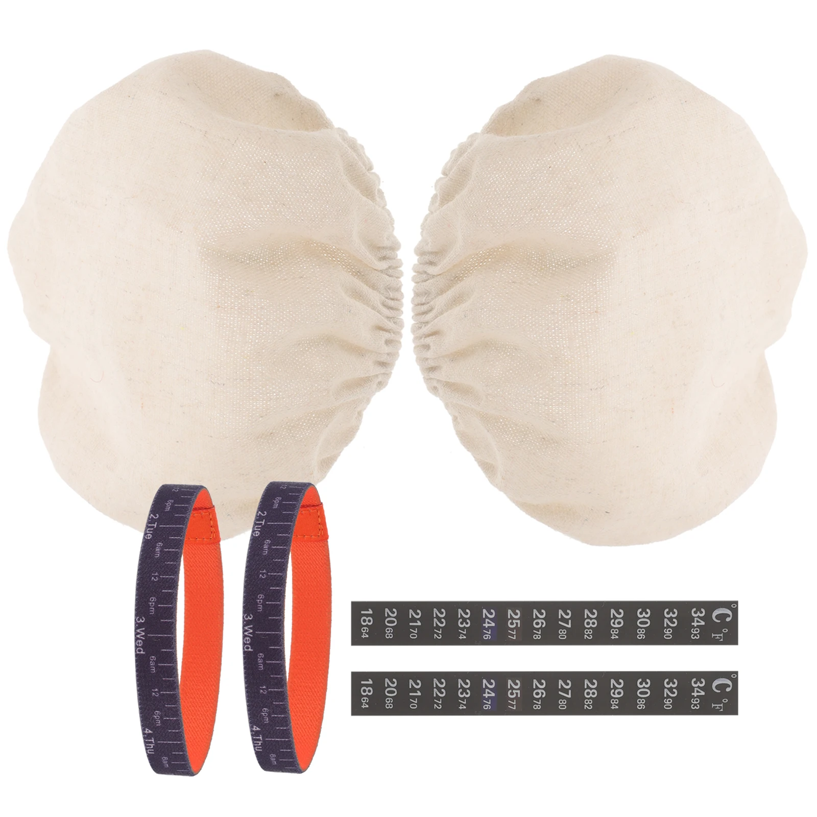 

1Set Sourdough Starter Jar Kit Cloth Covers Thermometer Strip Date Marking Band Fermentation Jar Accessories Set