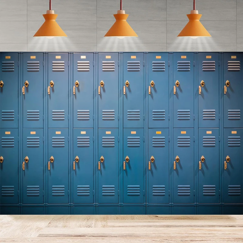 Gym Metal Lockers Photography Backdrop Stadium Gym Swimming Locker Room Storage Cabinet Background School Student Class Party