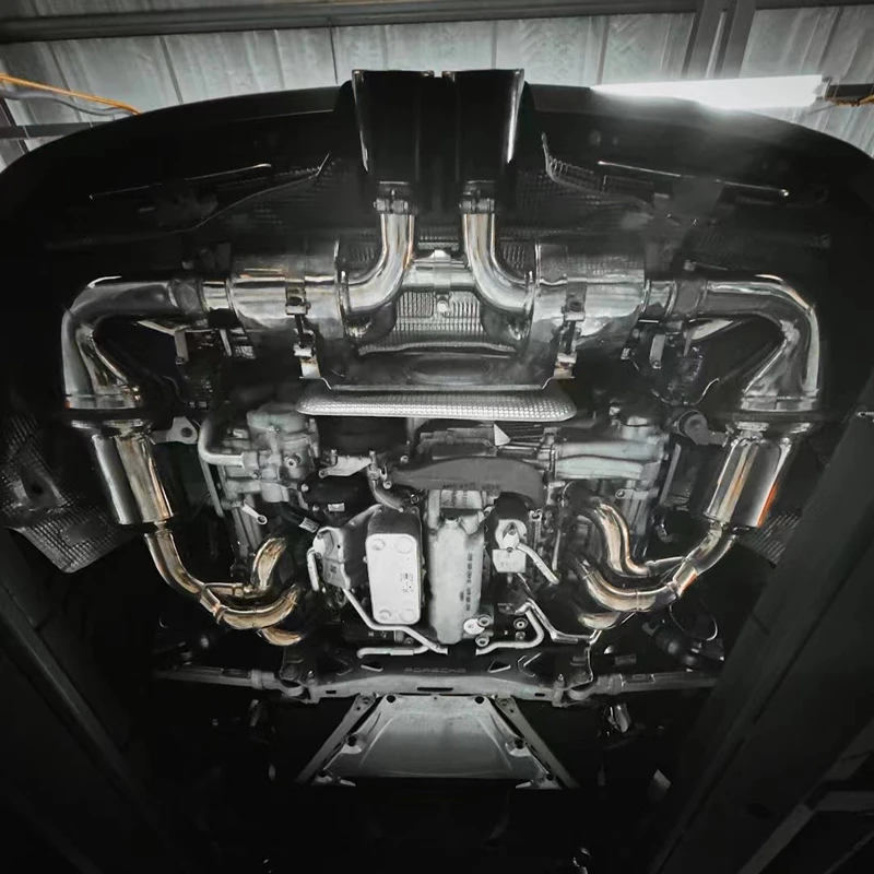 Excellent Performance Reduce Exhaust Temperature Exhaust Manifold  Header for Porsche 992 GT3 Downpipe End Exhaust