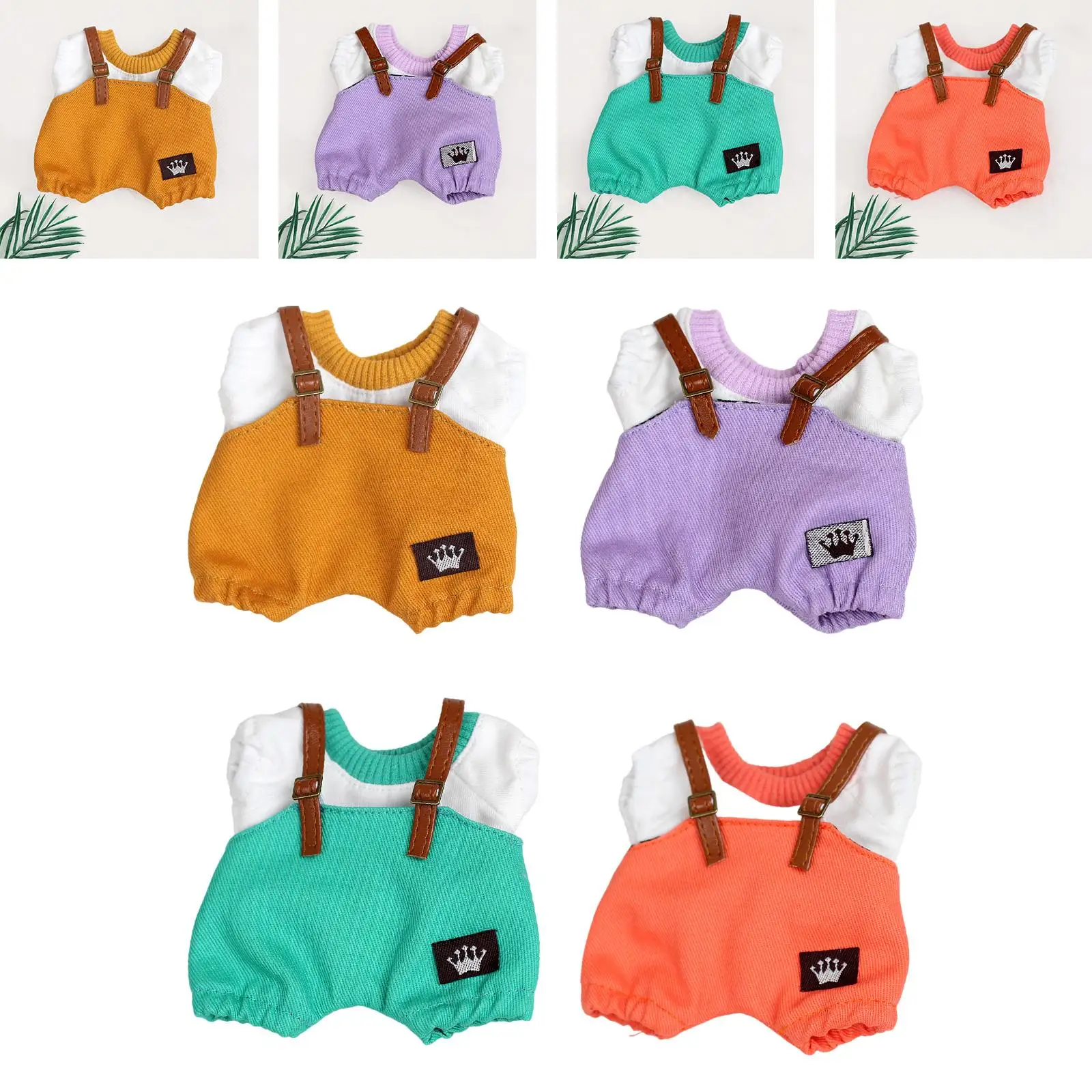 

17 см плюшевая кукольная одежда, наряд для куклы, мода, платье, реквизит для фотографий, удобный, плюшевый комбинезон для куклы, комплект рубашек, мультфильм