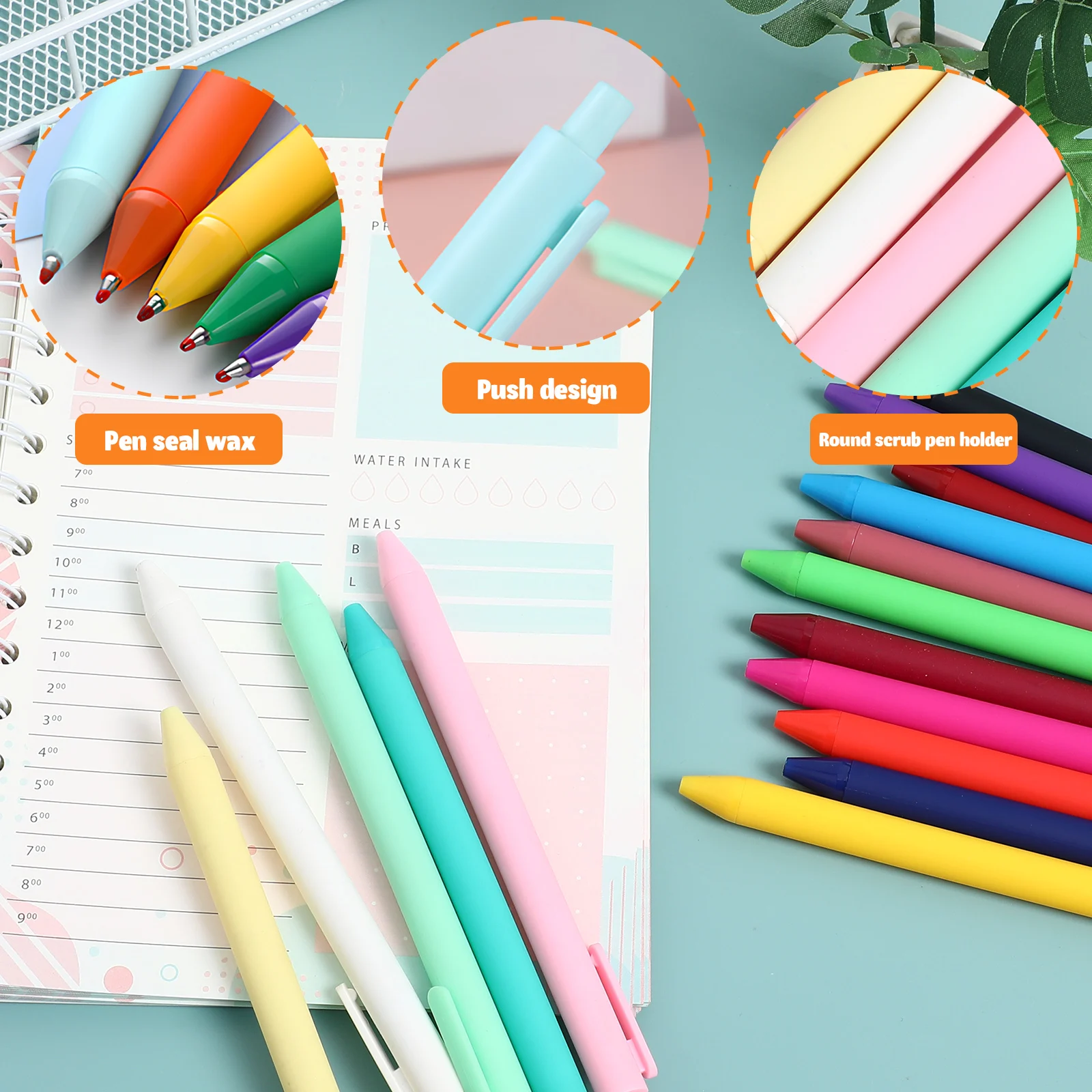 

16pcs Signing Pen Smooth Writing Gel Point Note Taking Cute Desk Retractable Ink Office Roller Pens Ballpoint