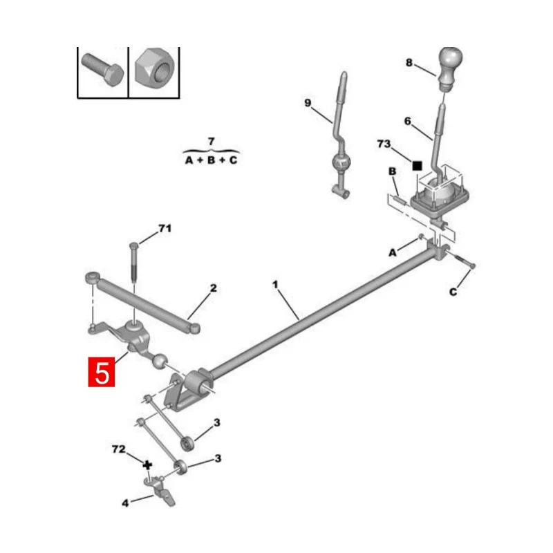 244989 9627051380 Berlingo Bracket Shift Transmission Lever Gear Shift Control Rod Repair Kit For Peugeot 206 207 Citroen C2