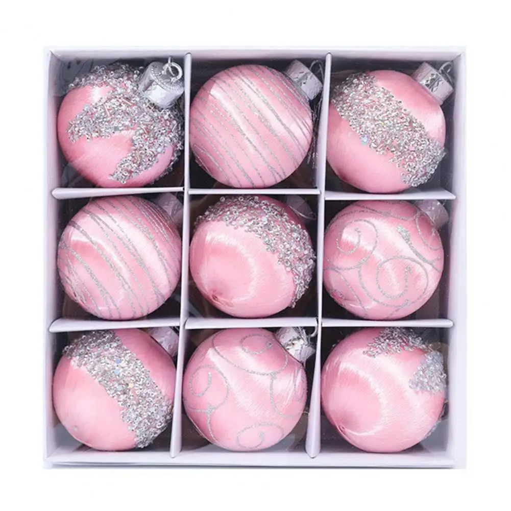 2025 9 قطعة 3.15 بوصة عيد الميلاد الكرة الحلي بريق الترتر عيد الميلاد معلقة رغوة الكرة زينة لحفل زفاف عطلة المنزل O #5