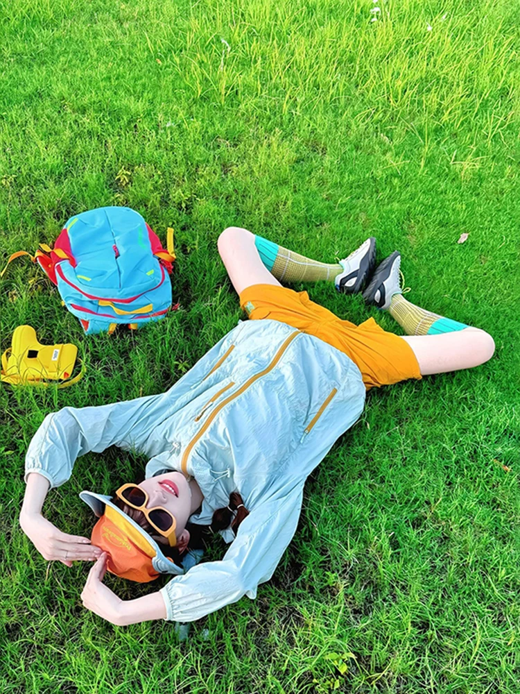 

Женская летняя ветровка Dopne из ледяного шелка для велоспорта на открытом воздухе, быстросохнущая, с защитой от солнца, синяя, для пар