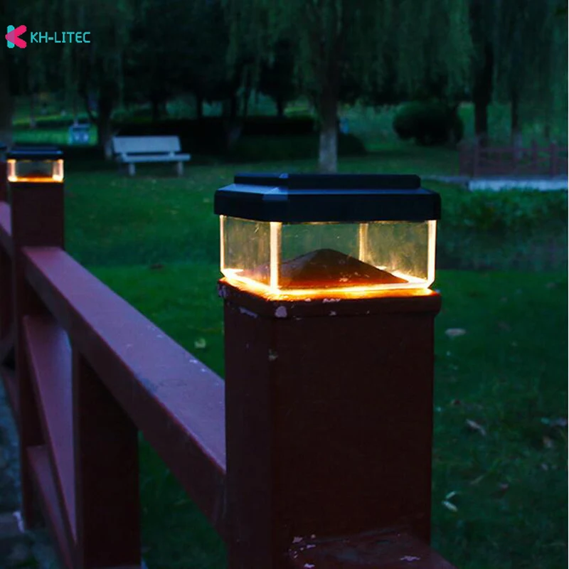 4PCS/6PCS Solar Powered LED Square Fence Light Warm Lamp Outdoor Lighting Waterproof Pillar IP65 Outdoor Solar Lamp for Garden