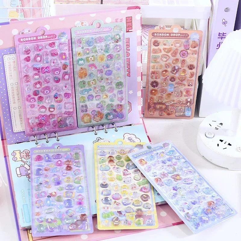Kawaii 3D บรรเทาสติกเกอร์สติกเกอร์ DIY โทรศัพท์กระเป๋าเดินทางรถจักรยานยนต์แล็ปท็อปกระเป๋าเดินทางสติกเกอร์รูปลอกสติกเกอร์โทรศัพท์น่ารักการ์ตูนตกแต่ง