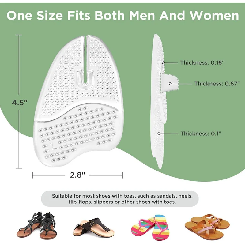 Flip-flops Forefoot Pad Padded Non-slip Insoles For Sandals