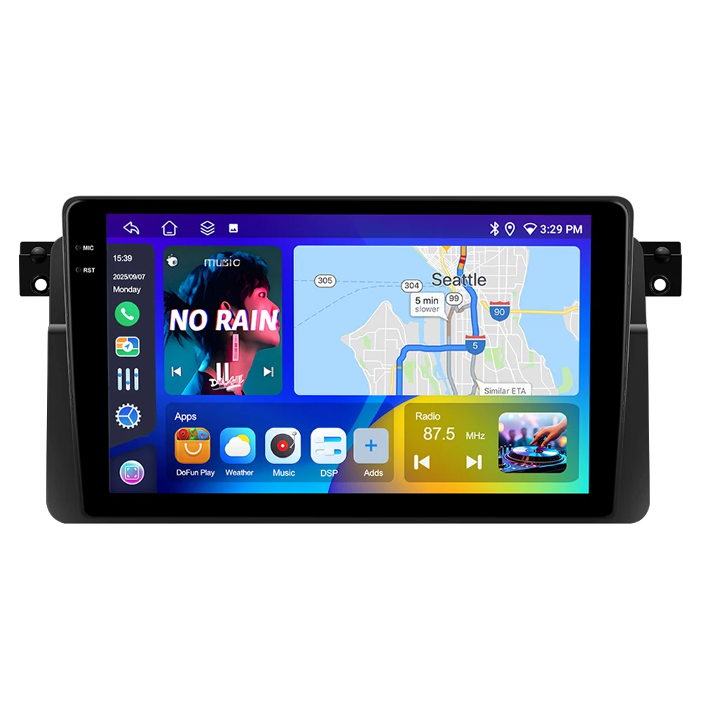 Podofo Drahtlose CarPlay AI Stimme Auto Radio Für BMW E46 1999-2005 Android Auto 8 Core GPS Navigation multimedia-Player DSP EQ BT