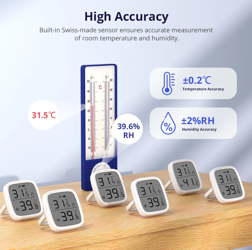 SONOFF SNZB-02D Zigbee 3.0 LCD Smart Temperature Humidity Sensor Remote Real-time Monitoring Accuracy Via eWelink Alexa Google