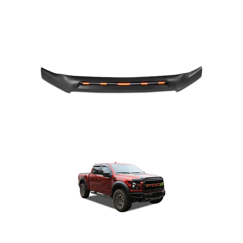 4x4  Parts Pickup Front Bonnet Guard with Streamer Light Quality Front Protector Auto Accessories for Ford F150 Raptor 2015-2020