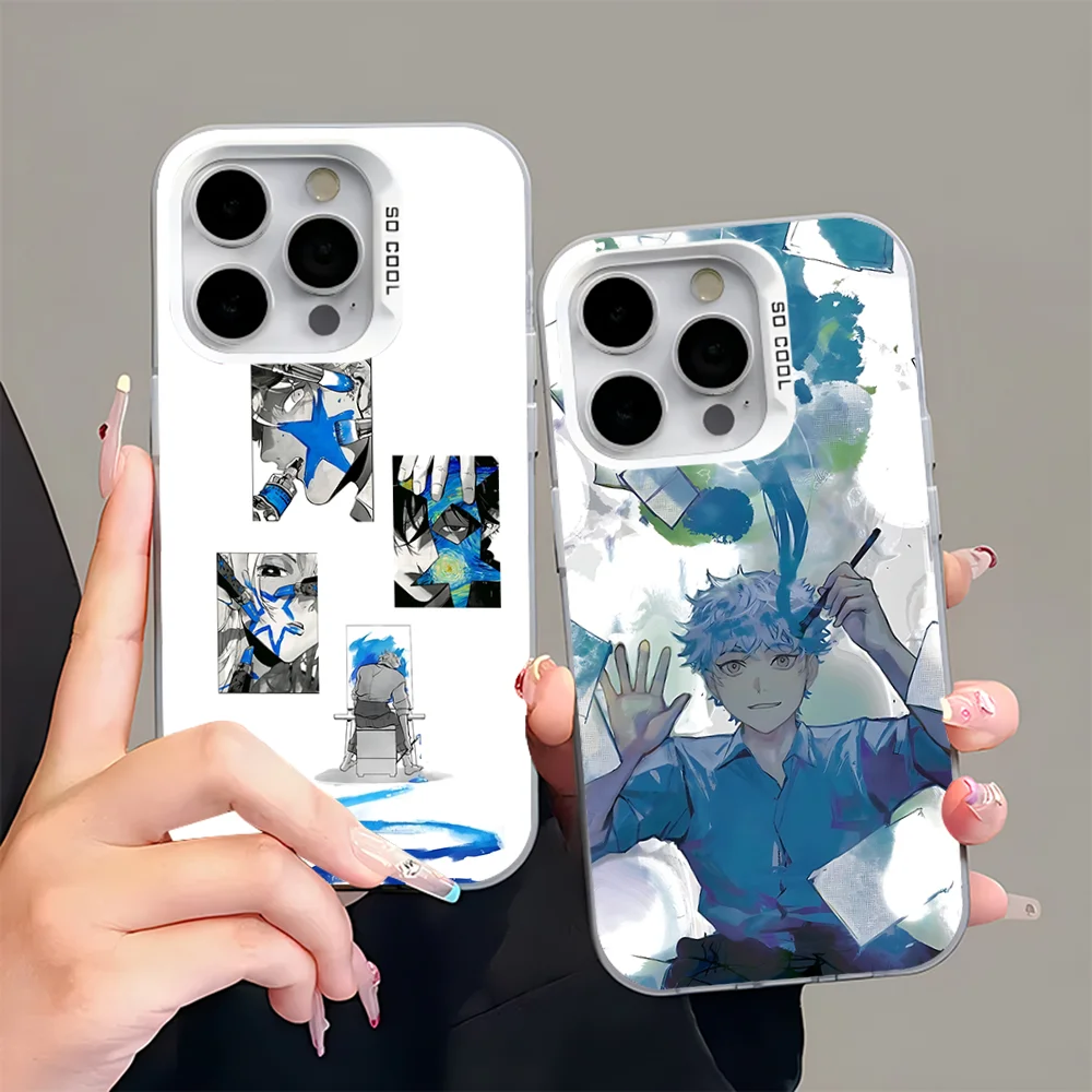 

Yatora Yaguchi Blue P-Period Phone Case For iPhone 16,15,14,13,12,11,Pro,Max,Plus,Mini,XS,SE Anti Fall Gray White Matte Bumper