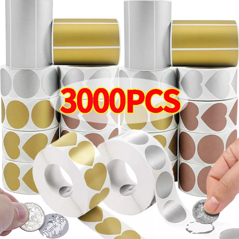 

Multifunction Scratch Off Stickers Round Shape Labels Sticker Gold Silver DIY Handmade for Game Scratch Sticker Labels Supplies