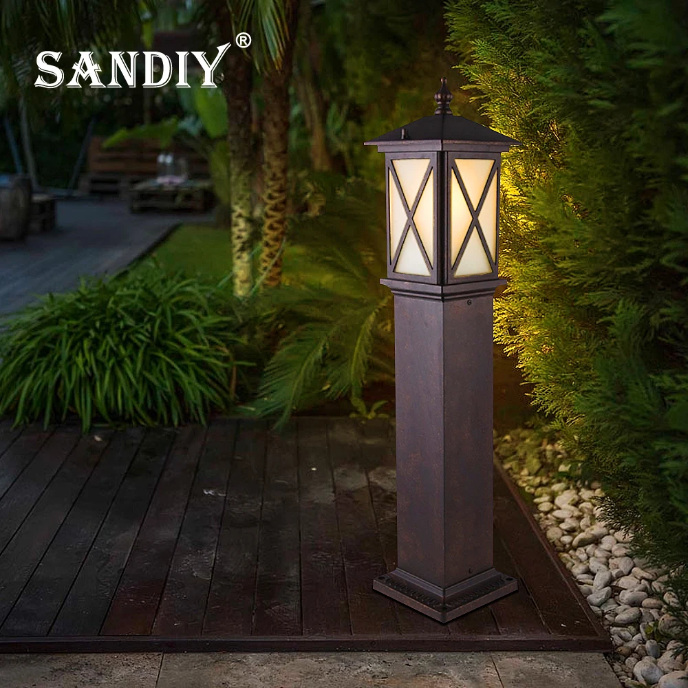 

SANDIY Outdoor Porch Light Pillar Wall Lamp Waterproof Vintage Led Lighting for House Gate Patio Aisle Exterior Sconce E26/E27