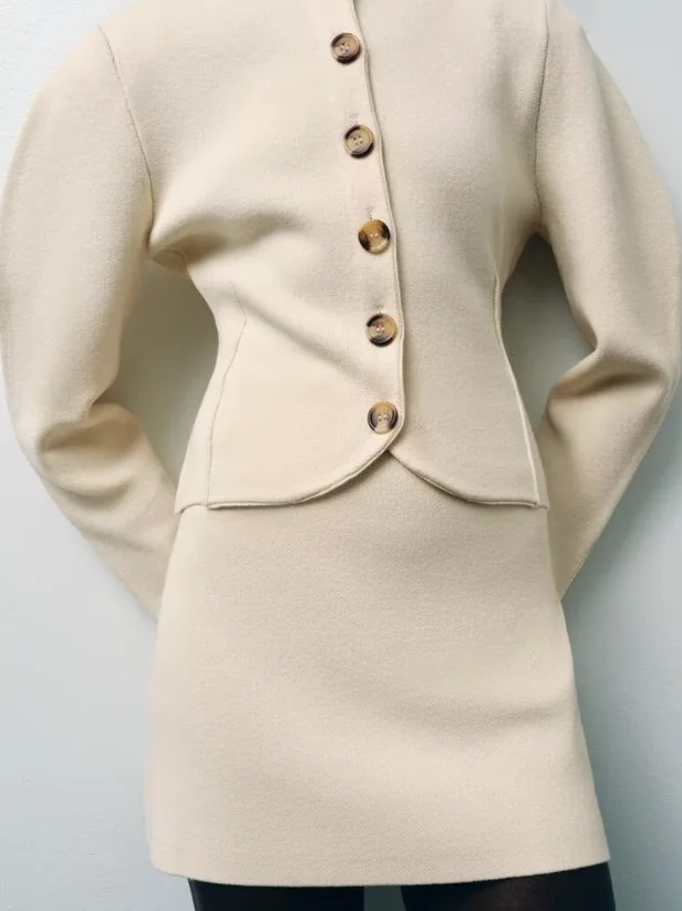 

Вязаный открытый кардиган Sweet Fit на пуговицах Bubble Sve, верхняя одежда, Новое поступление, осень 2022, женская модная повседневная одежда из полиэстера...