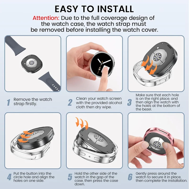 Чехол для часов Samsung Galaxy Watch 8, 40 мм, 44 мм, защитная пленка из ТПУ для экрана, универсальная рамка, бампер, защитный чехол для Galaxy Watch 8