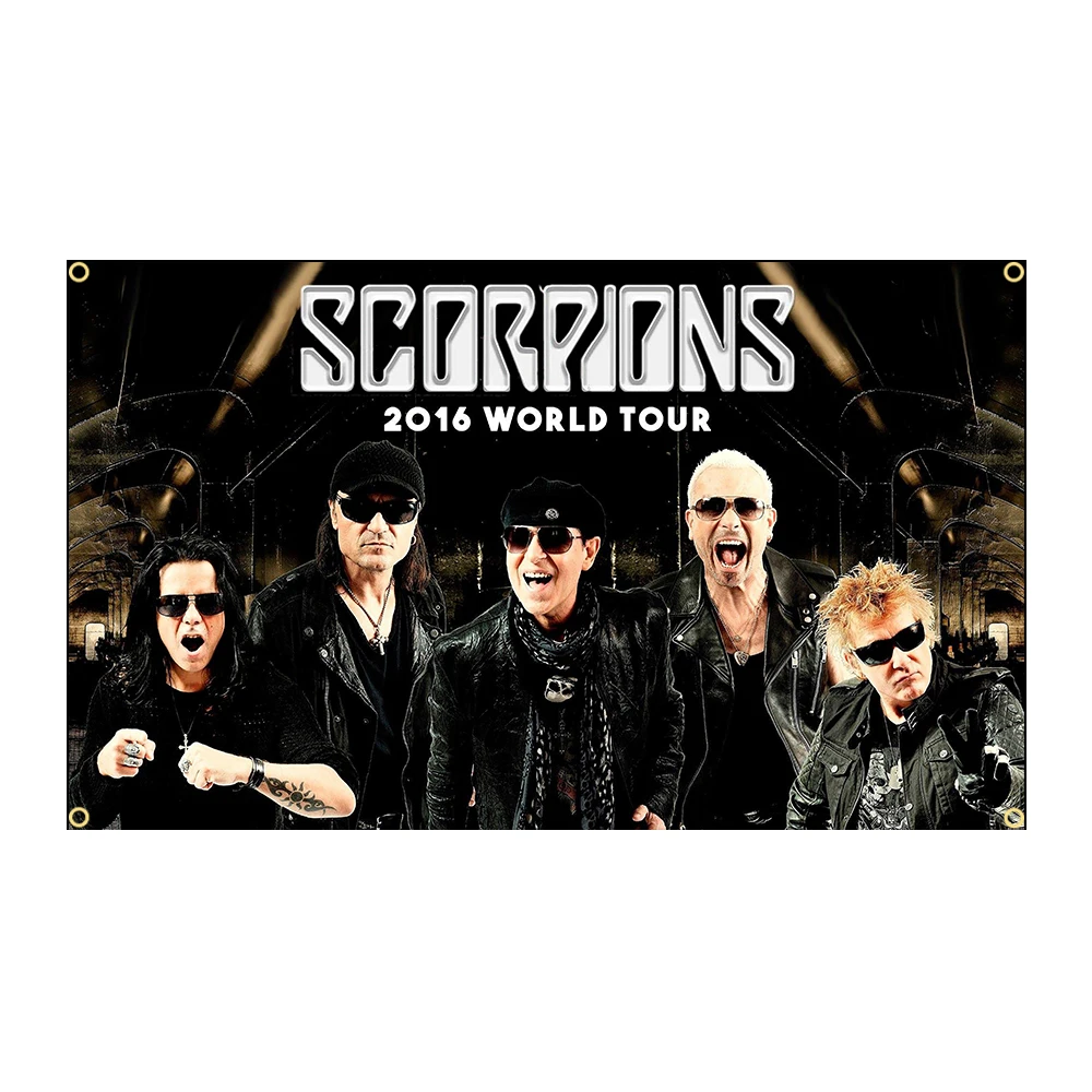 90x150cm 3X5FT S-Scorpions Heavy Rock Band Flags Polyester Printed Banner For Decoration