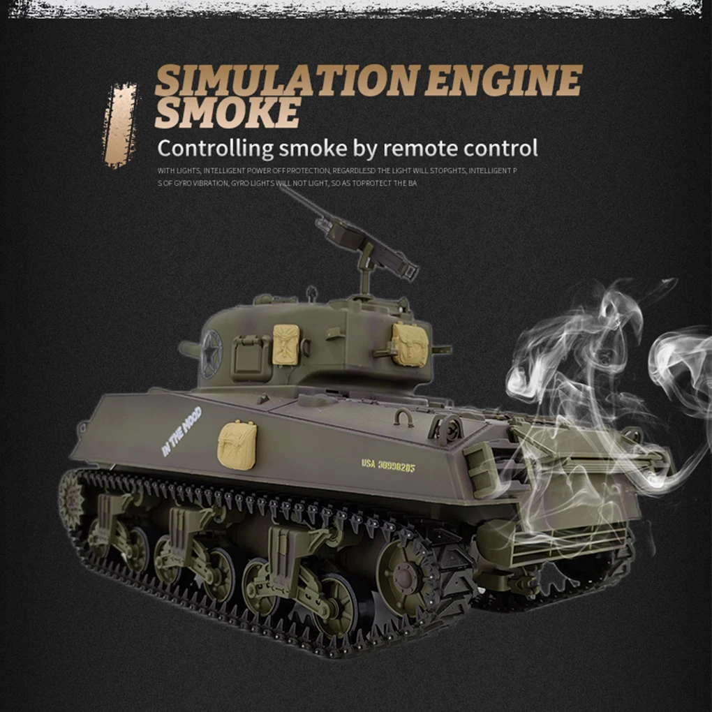 1/16 RC Tank Henglong US M4A3 Sherman Elektrische Afstandsbediening Tank Model Telescopische Vat Militaire Model Volwassenen Kinderen RC Speelgoed