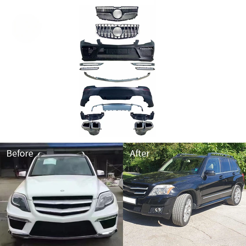 CZJF Hot Sale High Quality Front Bumper Grille Body Kit For Benz X204 GlK-classrefit GlK63 bodykit