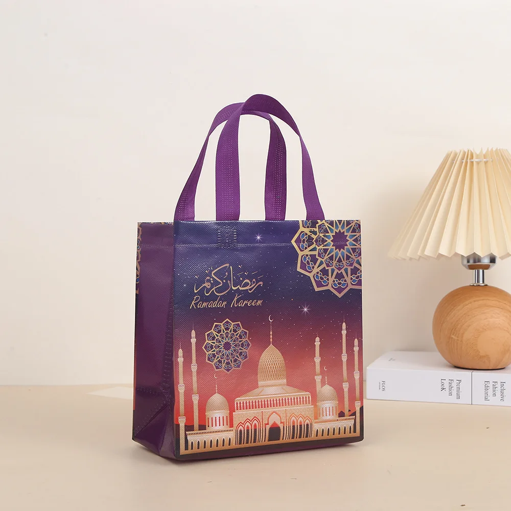 4/8 Stuks Eid Mubarak Moon Star Gift Bags Herbruikbare Niet-geweven Stof Zakken Opvouwbare Handtas Voor Ramadan moslim Vakantie Feestcadeautjes