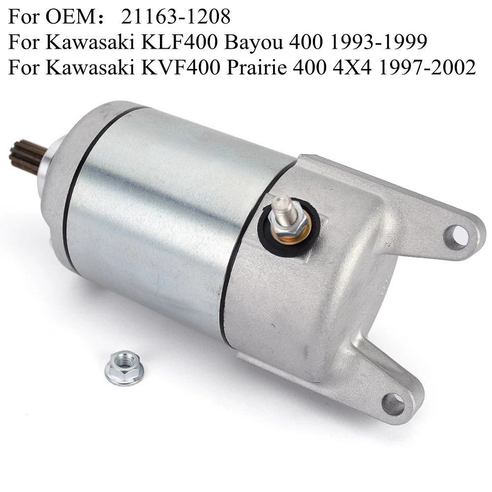 Motorcycle Starter Motor For Kawasaki Prairie Bayou 400 / KLF400 1993-1999 / KVF400 1997-2002 21163-1208