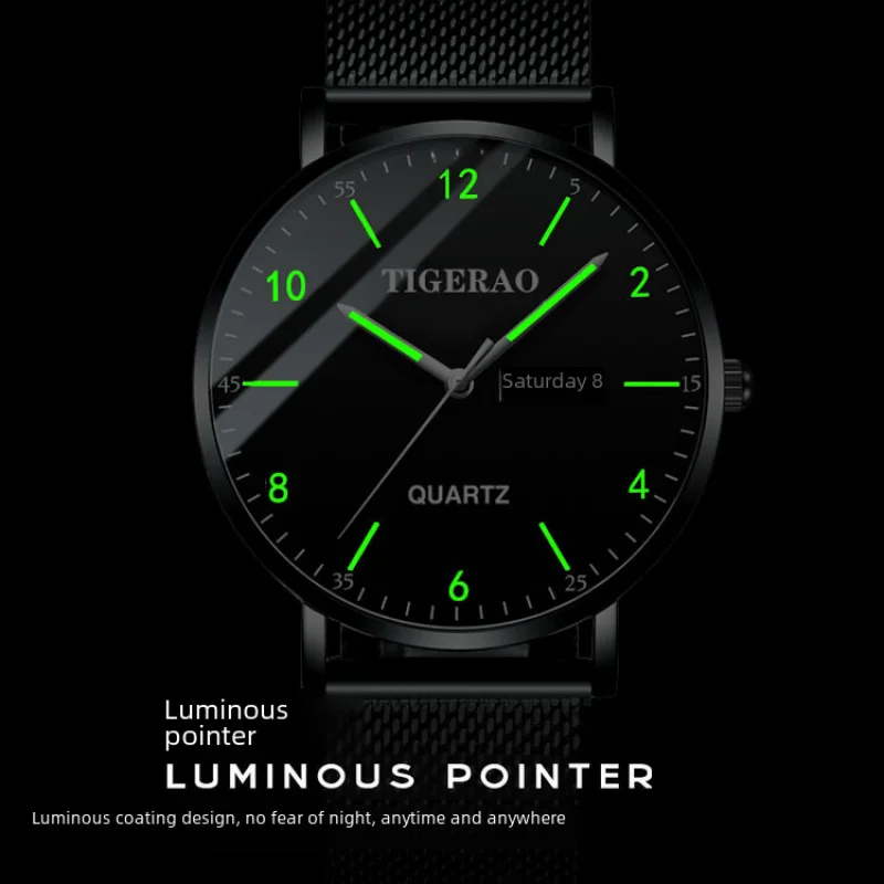 Orologio Tiktok da uomo impermeabile doppio calendario cielo stellato alla moda orologio non meccanico orologio al quarzo luminoso nuovo all'ingrosso Cross-B