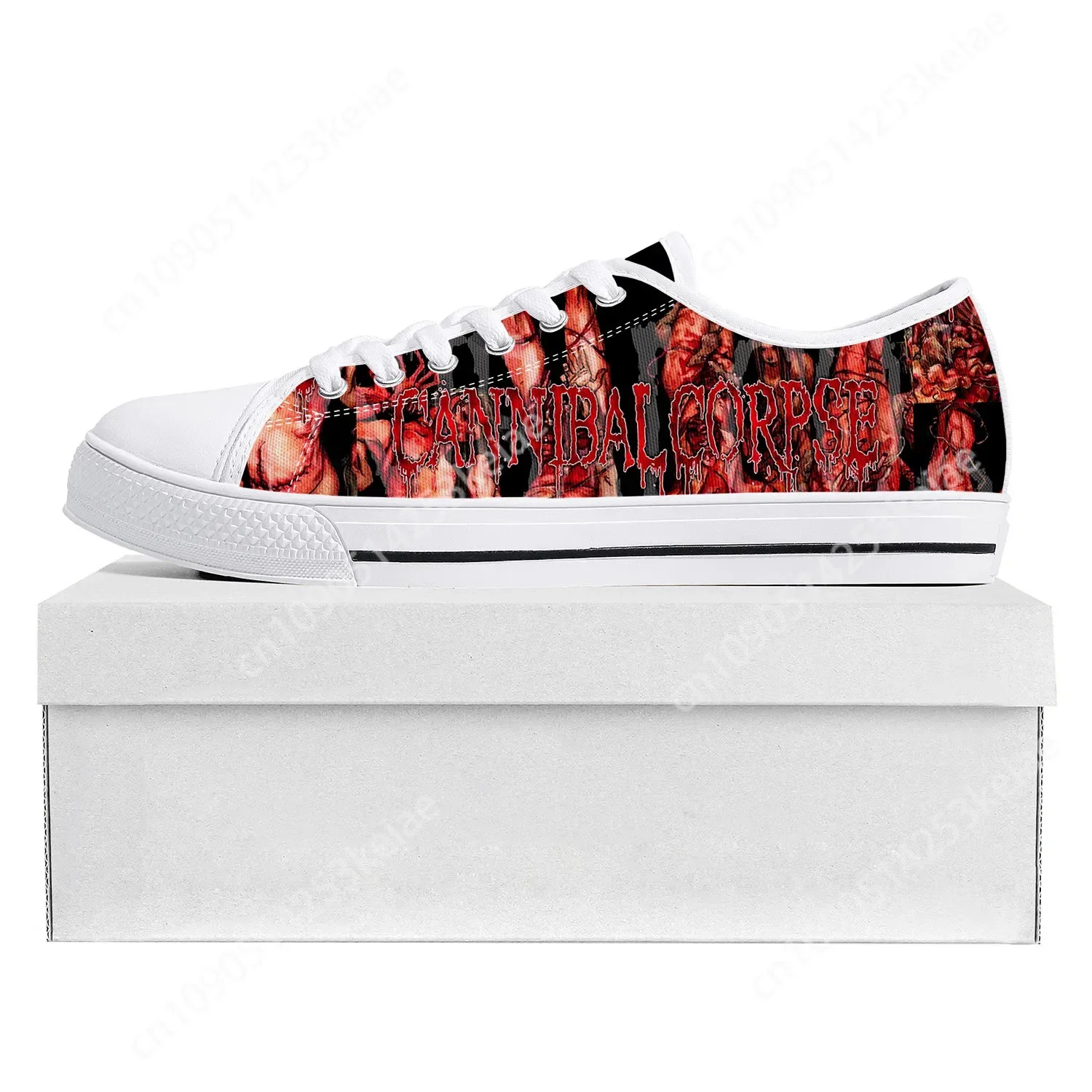 Cannibal Corpse Rock Band Low Top Sneakers Mens Womens Teenager Canvas High Quality Death Metal Sneaker Casual Customize Shoe