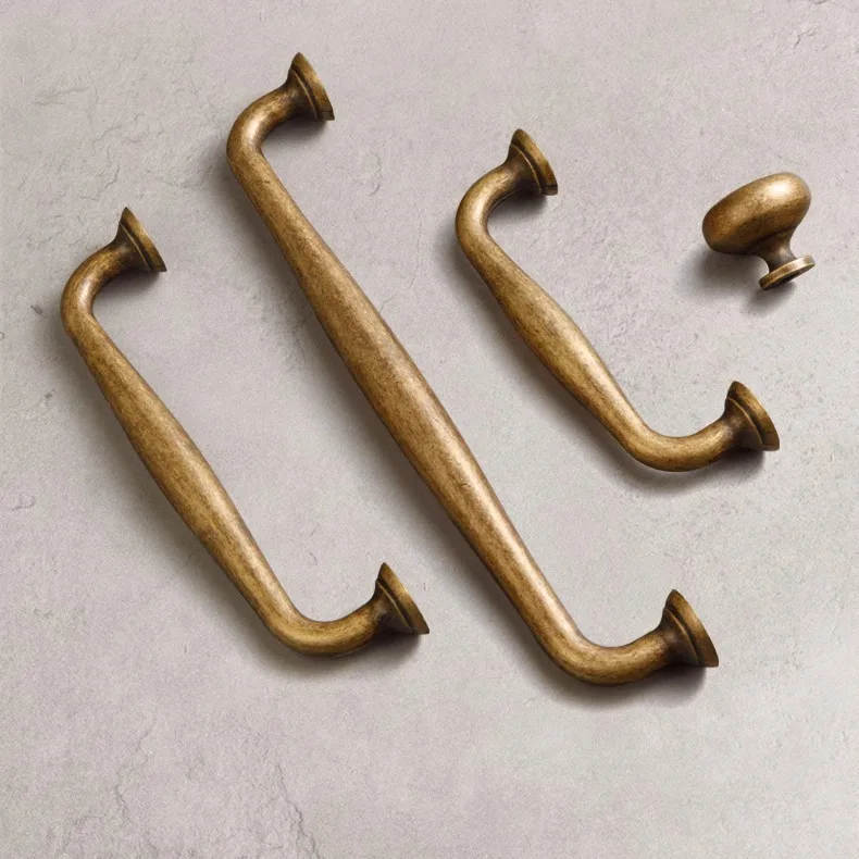 Antique Retro Handle Bronze Single Hole Handles European Style Cabinet Door Drawer Zinc Alloy Wardrobe Cabinet Furniture Pulls