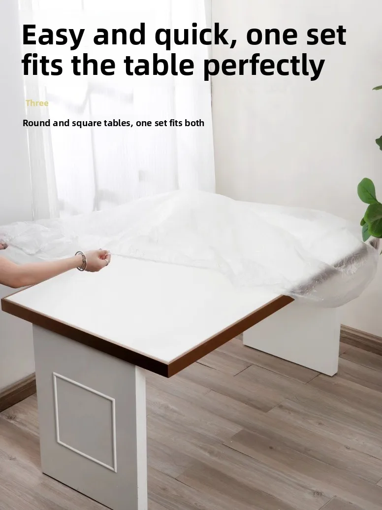 

Disposable Tablecloth Elastic Thiened Plastic Film Table Cover Dustproof Cover Pad Tablecloth for Home And Outdoor Use