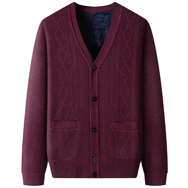 Faionable الشباب محبوك سترة الرجال عادية V-Ne Fce مبطنة سليم صالح Jaet الخريف الشتاء جديد وصول تنوعا ملابس خارجية