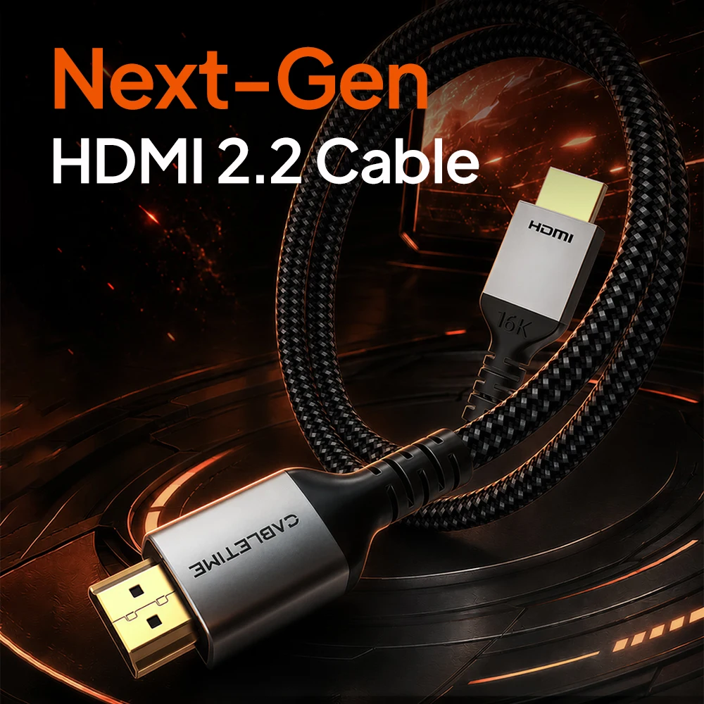 CABLETIME HDMI 2.2 Cable 16K 8K@240Hz Certified HDMI Cable 96Gbps Dolby Vision HDCP2.3 for PS5 TV Box Switch Laptop Mac mini