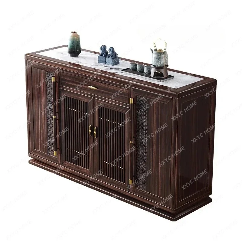 XX New Chinese-style dining side cabinet, ebony wood porch cabinet, living room, modern simple integrated wall chest
