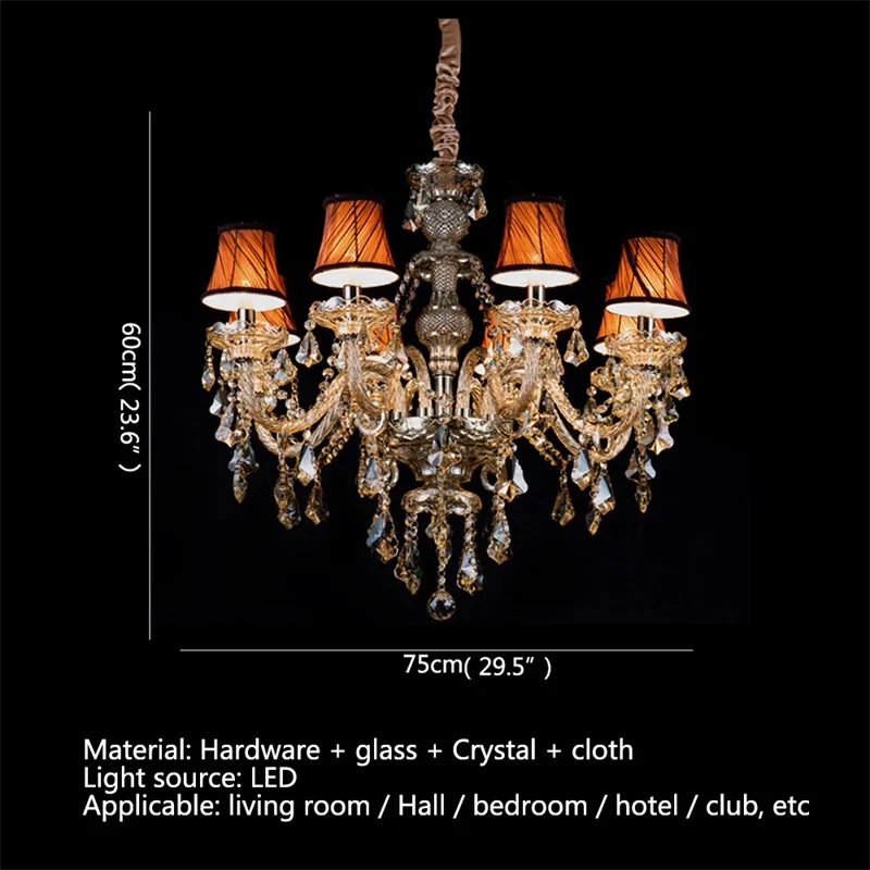 TYLA American Style Chandelier Lamp LED Pendant Candle Hanging Light Luxury Fixtures for Home Decor Villa Hall