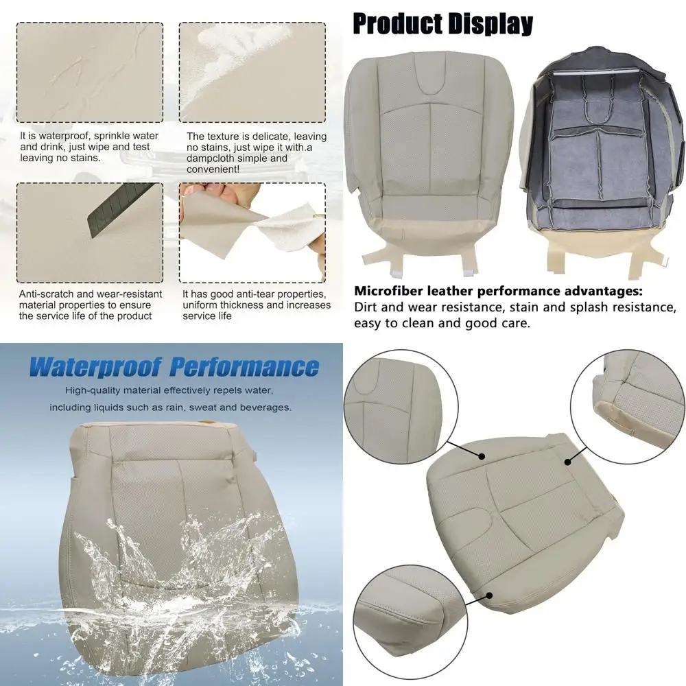 

Wheat Tan Perforated Front Driver & Passenger Side Bottom Microfiber Leather Replacement Seat Covers Compatible with Infiniti G3