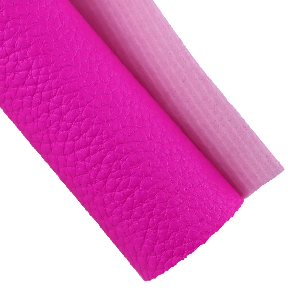 30x132cm rotolo Neon rosa giallo Litchi strutturato morbido finto tessuto sintetico in pelle PU per borse archi cucito artigianale fai da te BH469