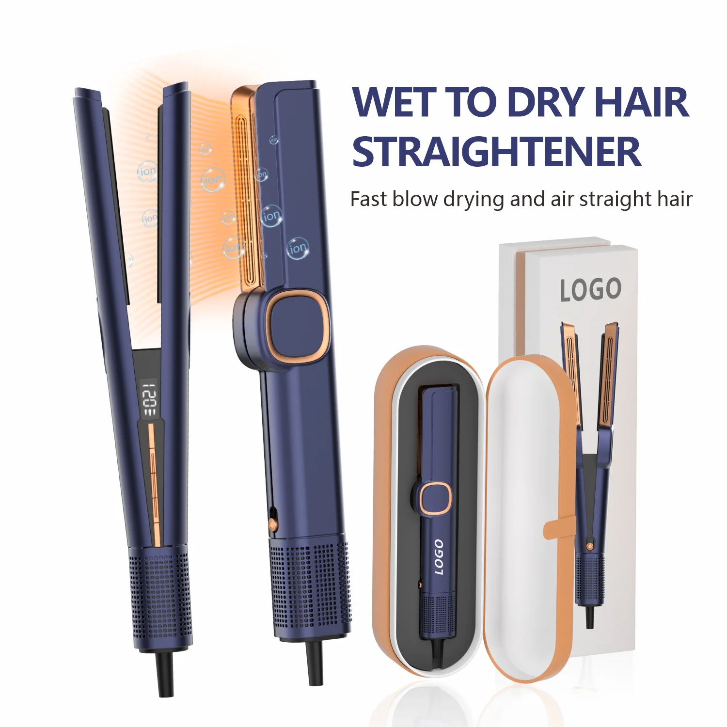 Hair Straightener and Curler 2-in-1, 360° Airflow Styler with Cool Air for Curls